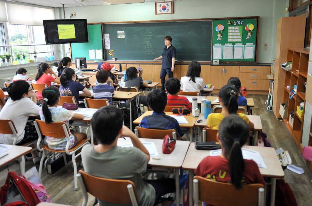 vzdelanie v kórejskej triede
