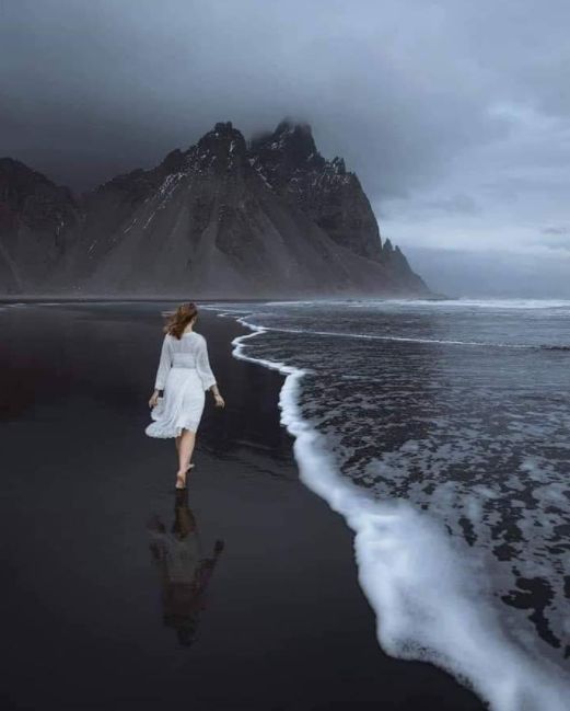 Ostrovy: čierna pláž na Islande