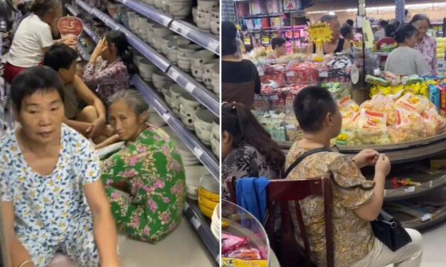 V Číne je tak teplo, že sa seniori schovávajú v supermarketoch!?